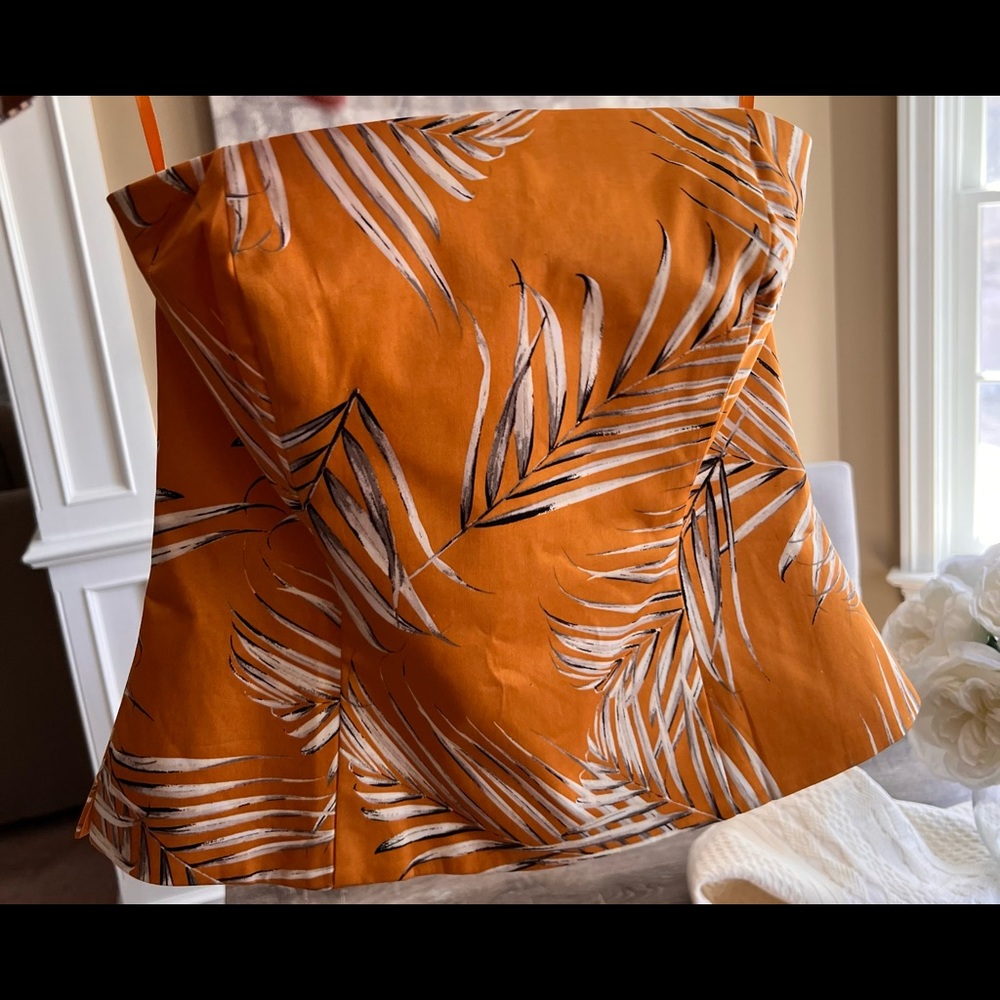 Tropical theme bustier top